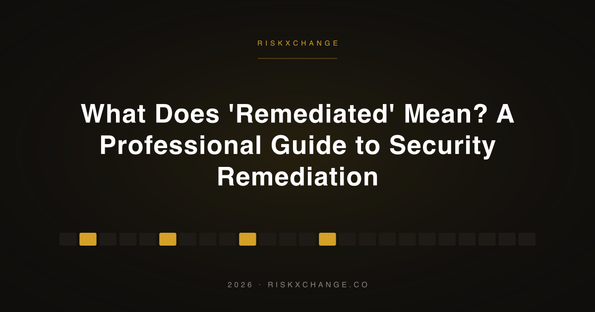 What Does 'Remediated' Mean? A Professional Guide to Security Remediation