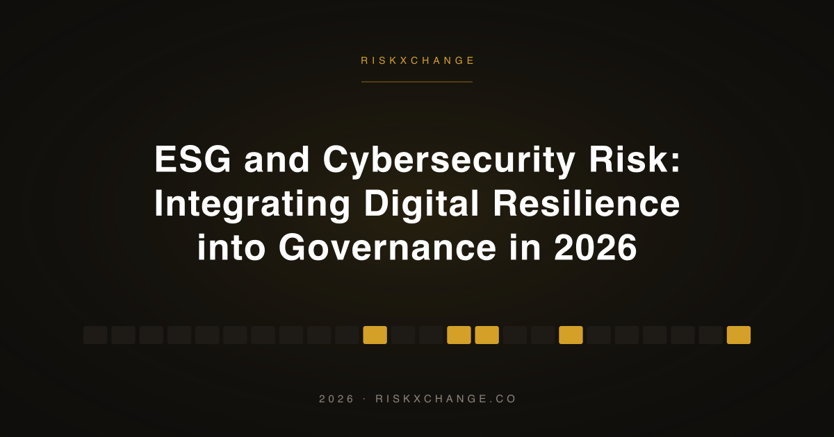 ESG and Cybersecurity Risk: Integrating Digital Resilience into Governance in 2026