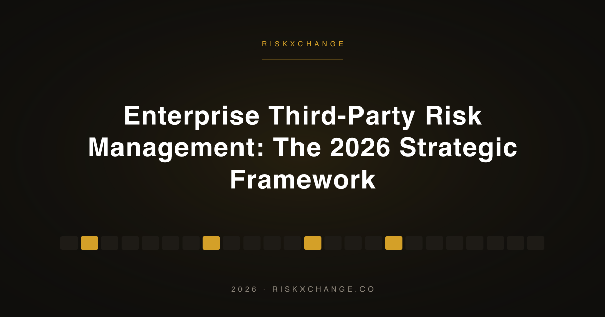 Enterprise Third-Party Risk Management: The 2026 Strategic Framework